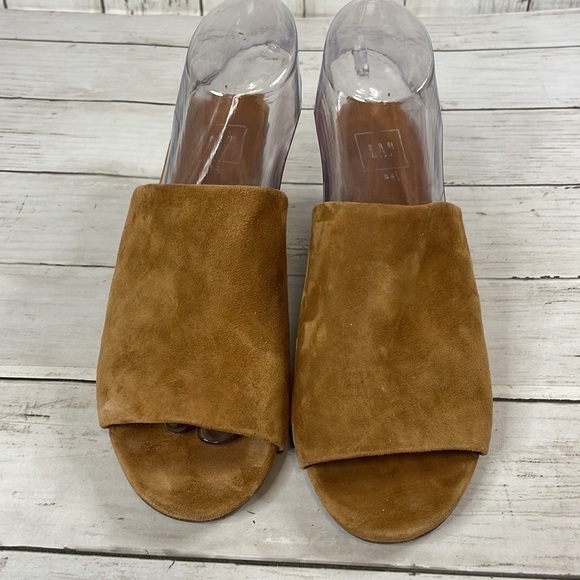 Gap Butterscotch Suede Block Heel Mules - Picture 3 of 11